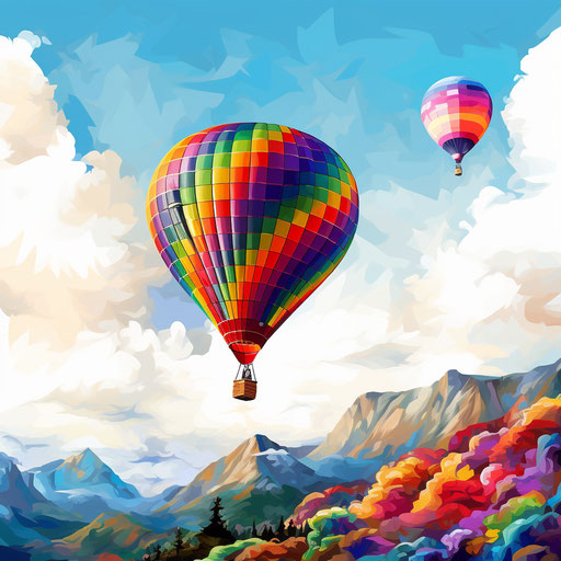 Balloon clipart in the style of Oil painting