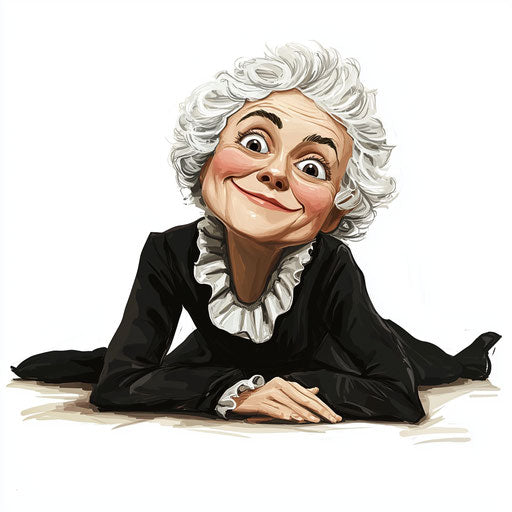 Playful Mary Wollstonecraft Caricature Clipart Prints