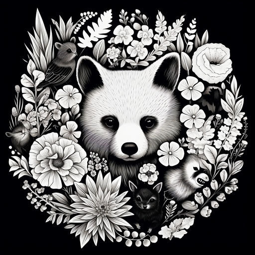 Bold black and white animal flower arrangement