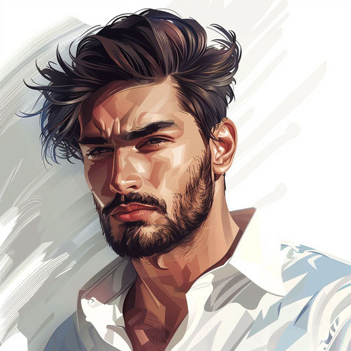 Realistic male clipart on flat white background