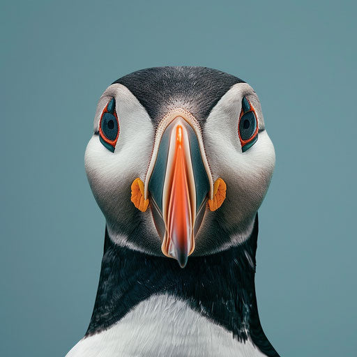 Puffin bird with an inquisitive expression