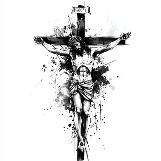 A beautiful religious tattoo sketch for men