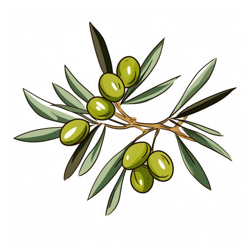Minimalist olive illustration on white background