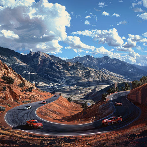 Hyper-realistic hill climb at Pikes Peak, Colorado