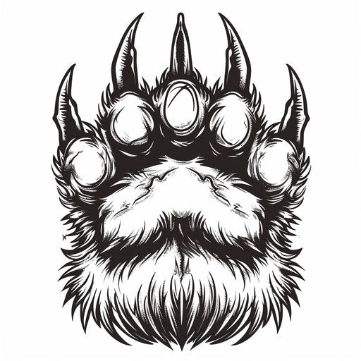 Bear paw sketch with sharp clipart style