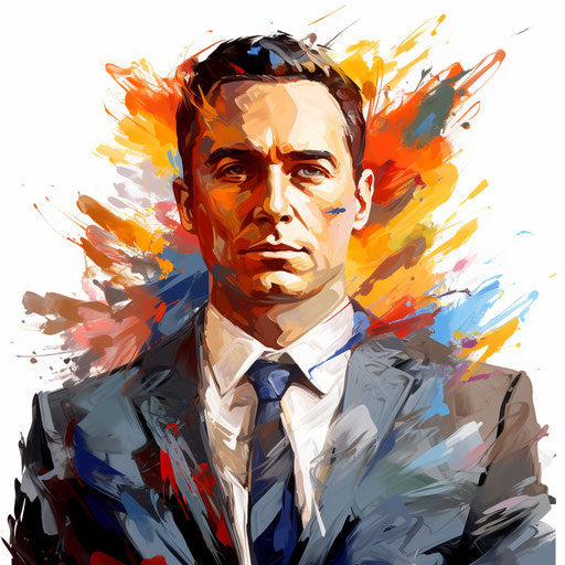 Businessman clipart in the style of Oil painting