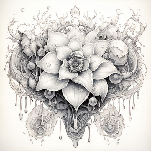 Flower patterns and harmony and love symbol