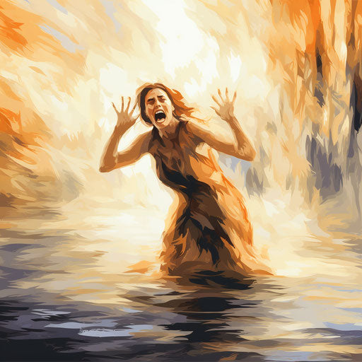 Impressionistic art of fear on white background