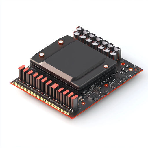 3D CPU in photo realistic style on flat white background