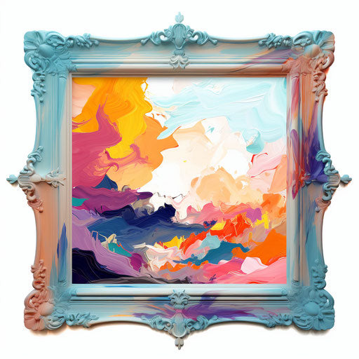 Photo frame clipart in Impressionistic Art style on white