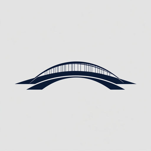 Creative construction company logo with modern stylized bridge