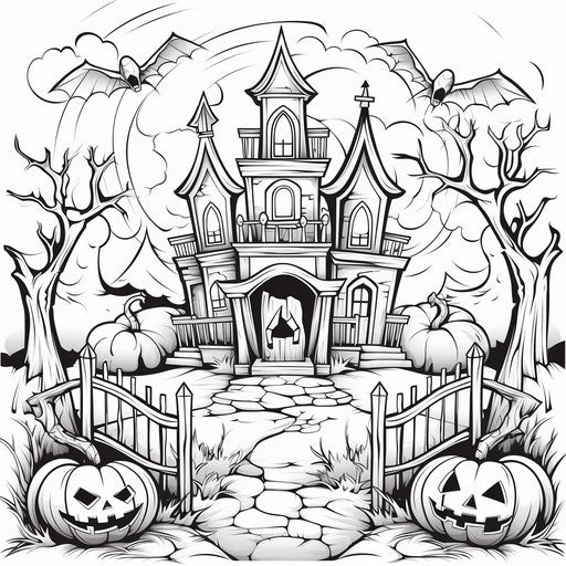 Free Halloween coloring pages for kids, expansive