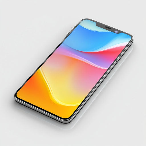 3D mobile phone on white background in realistic style