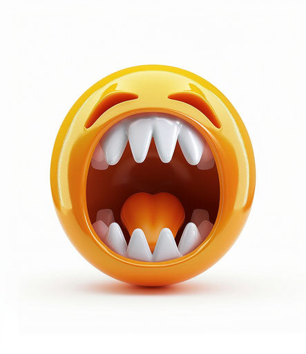 Screaming face emoji clipart, plain blank white background 13:15