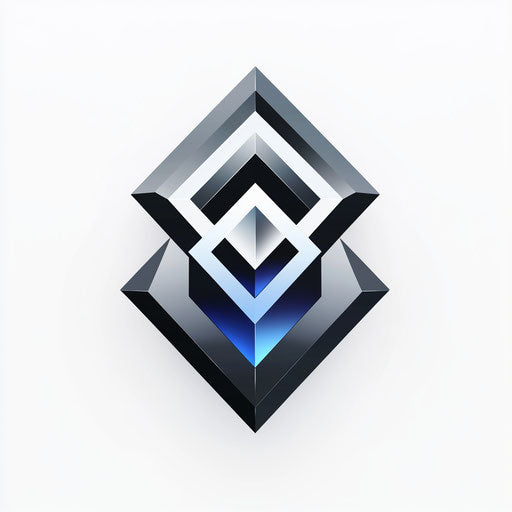 Modern 3D logo design with geometric crystal symbol