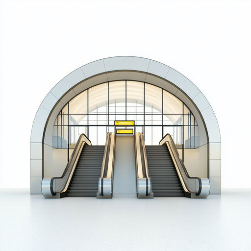 3D Metro Station Entrance on flat white background