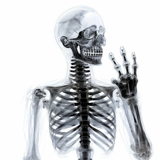 X ray clipart in the style of Chiaroscuro Art, on a white background