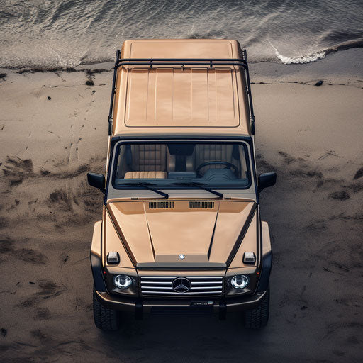 Top view of a classic Mercedes Benz G wagon