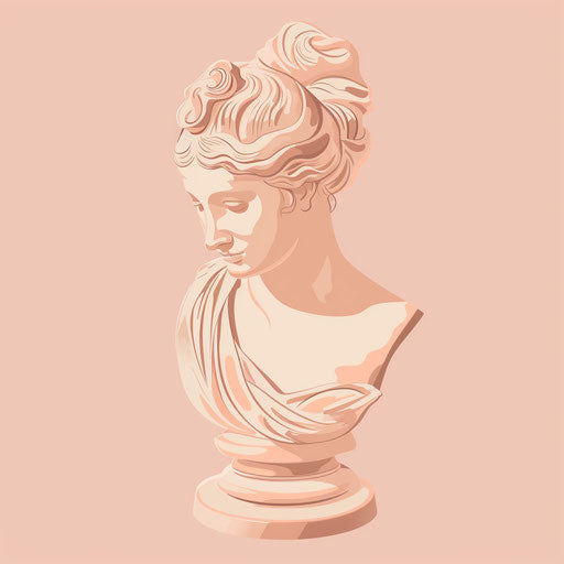 Realistic historical illustration on peach pastel background