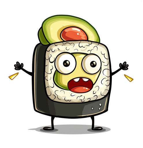 Sushi roll with a head - Egon Schiele style