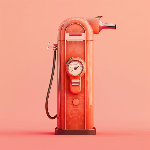 Realistic gas illustration on pastel peach background