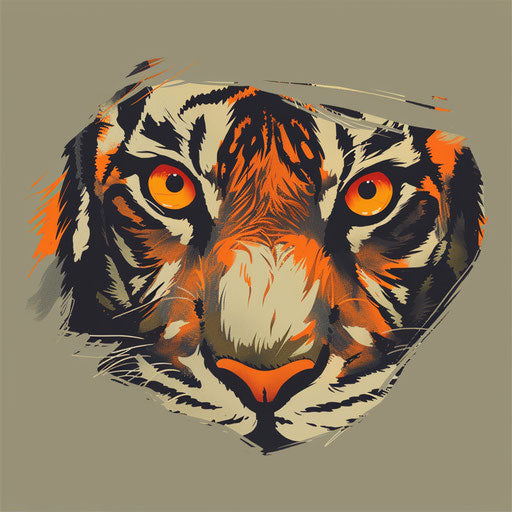 Tiger eyes in orange and black colors