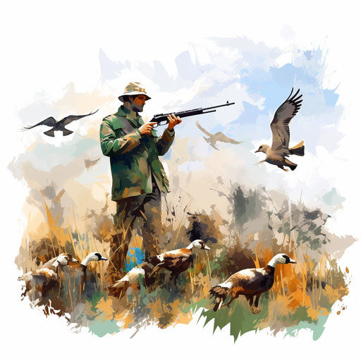 Hunting artwork in Impressionistic style