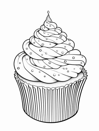 Happy Birthday Cupcake Coloring Page, Inspired by John Brack, Ingrid Baars, Pictorial, Richard Tuttle, Photobash, Happenings, 3:4