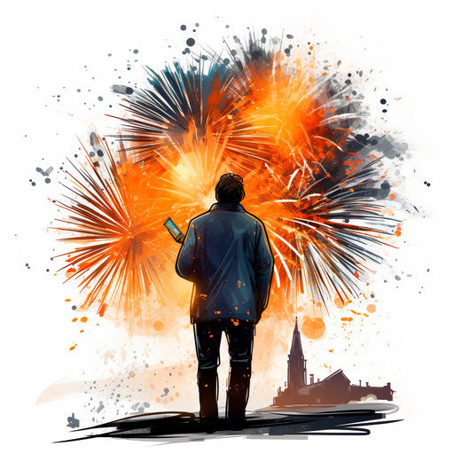 Happy new year illustration in the style of Chiaroscuro Art