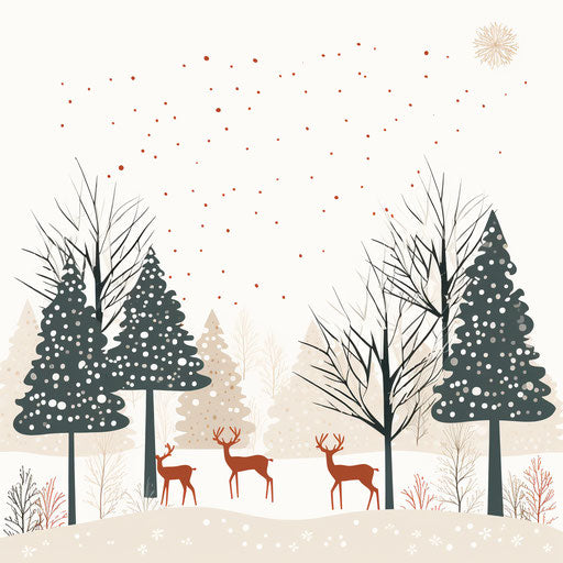 Minimalist Christmas Background on White