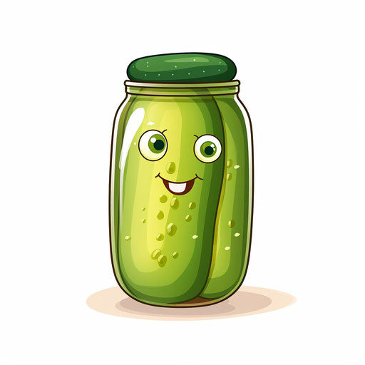 Minimalist-style pickle clipart, on a white background