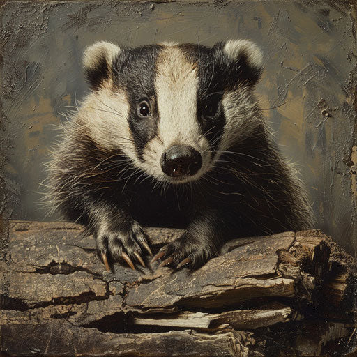 Badger with detailed textures and natural light