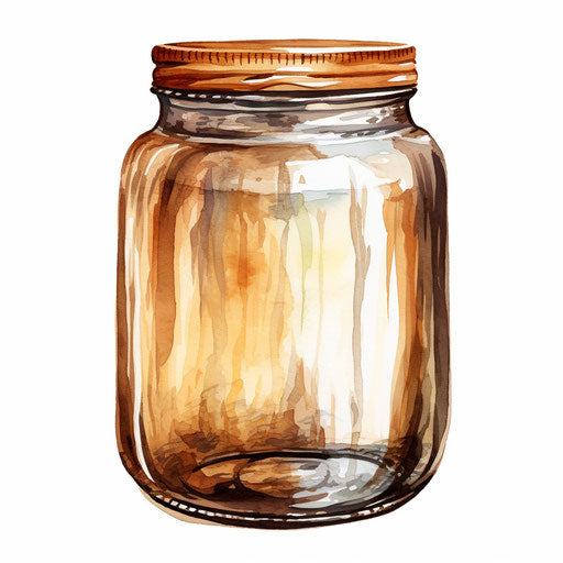 Jar clipart in the style of Oil painting, on a white background