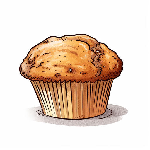 Minimalist style muffin clipart, on white background