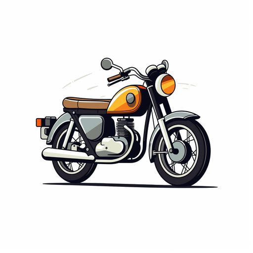 Minimalist style motorbike clipart on white background