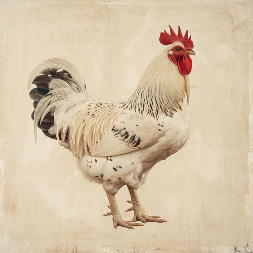 Elegant Chicken on Cream Background