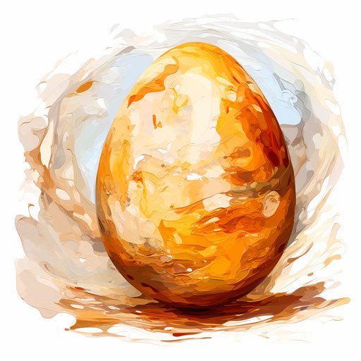 Egg clipart in the style of Impressionistic Art, on a white background