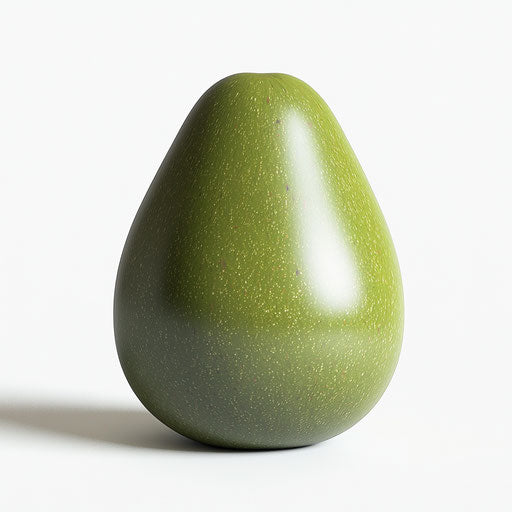 3D avocado on white background, isolated clipart