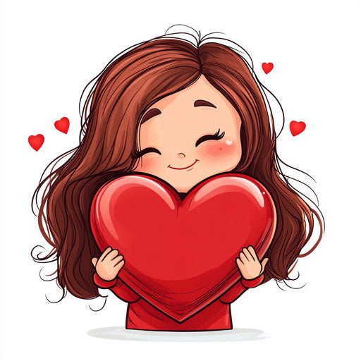 Cute Girl with Heart, Valentine's Day