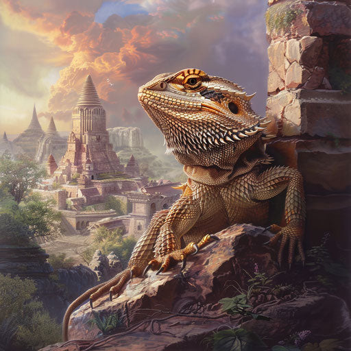 The bearded dragon as guardian of ancient ruins