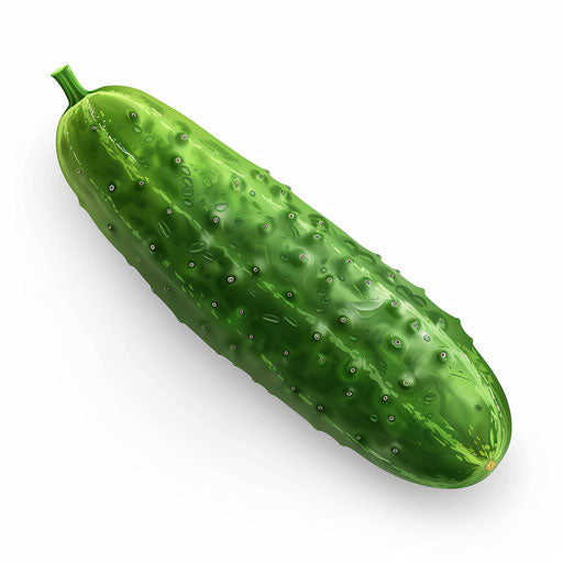 Cucumber clipart in a photo realistic style on white flat background