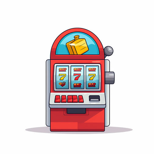 Minimalist style slot machine clipart on white background