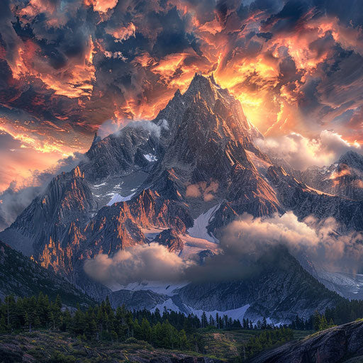 Cascade Mountain with dramatic clouds and rich hues