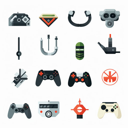 Minimalist game clipart on white background