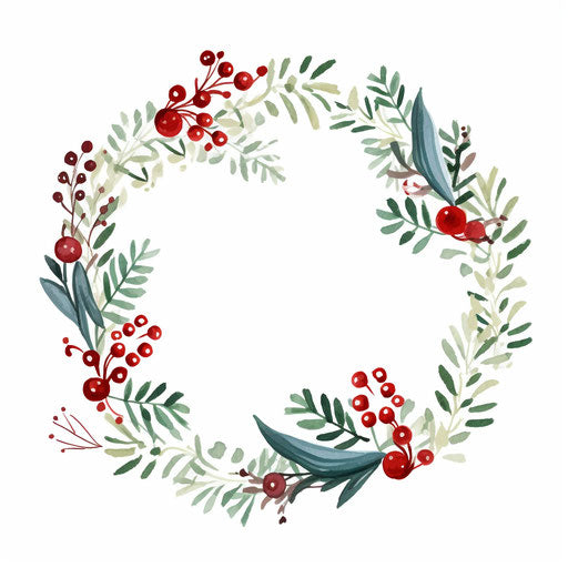 Minimalist Christmas border clipart on white background