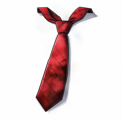 Necktie in the style of Chiaroscuro Art on white background