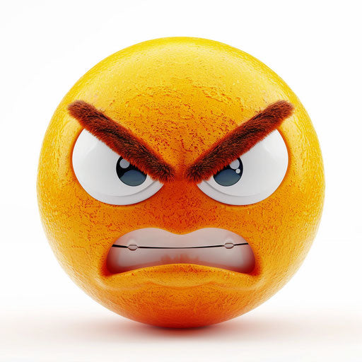 Angry emoticon on white background, creative style #vfxfriday