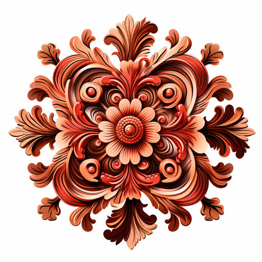 Ornament clipart in Chiaroscuro Art style on white background