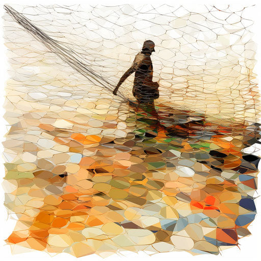 Network clipart in the style of Oil painting, on white background