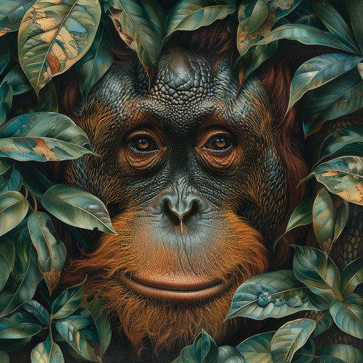 Contemplative gaze in lush surroundings